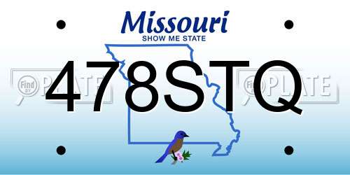 478STQ Missouri License Plate