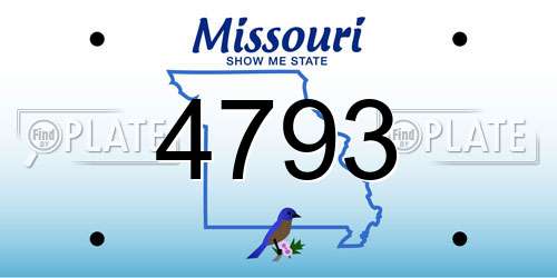 4793 Missouri License Plate