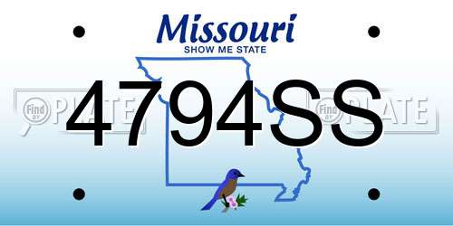 4794SS Missouri License Plate