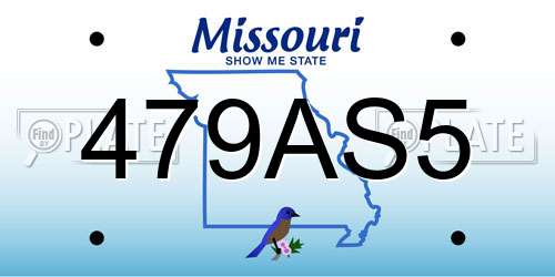 479AS5 Missouri License Plate