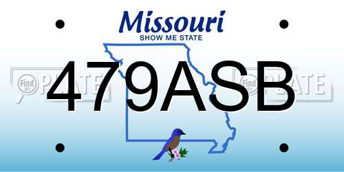 479ASB Missouri License Plate