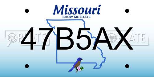 47B5AX Missouri License Plate