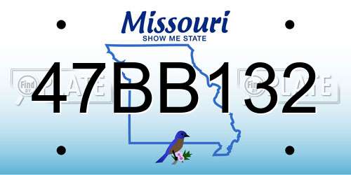 47BB132 Missouri License Plate
