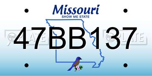 47BB137 Missouri License Plate