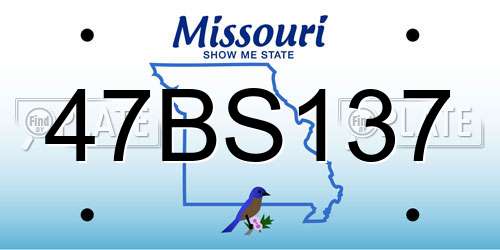 47BS137 Missouri License Plate