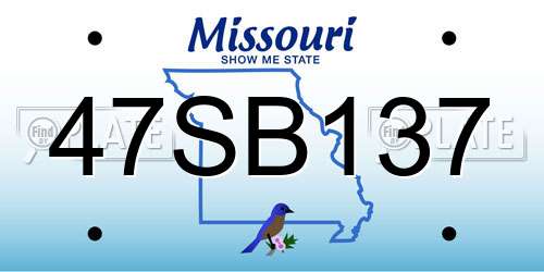 47SB137 Missouri License Plate
