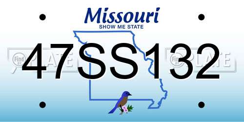 47SS132 Missouri License Plate