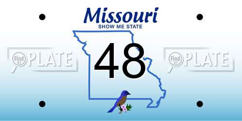 48 Missouri License Plate