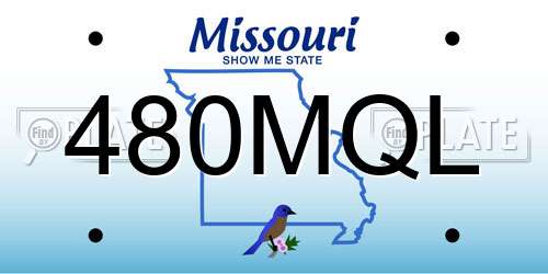 480MQL Missouri License Plate
