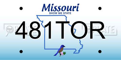 481TOR Missouri License Plate