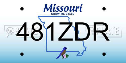481ZDR Missouri License Plate