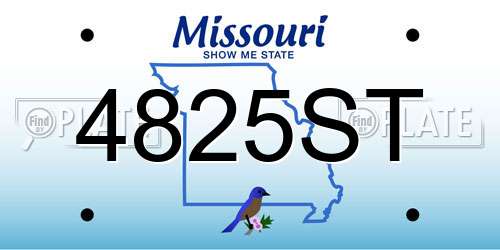 4825ST Missouri License Plate