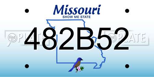 482B52 Missouri License Plate