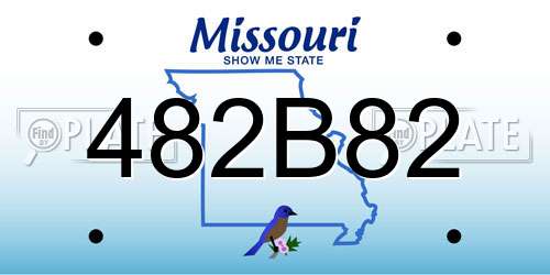 482B82 Missouri License Plate