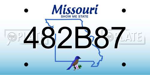 482B87 Missouri License Plate