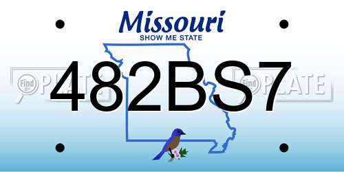 482BS7 Missouri License Plate