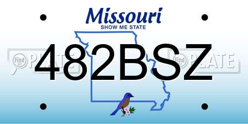 482BSZ Missouri License Plate