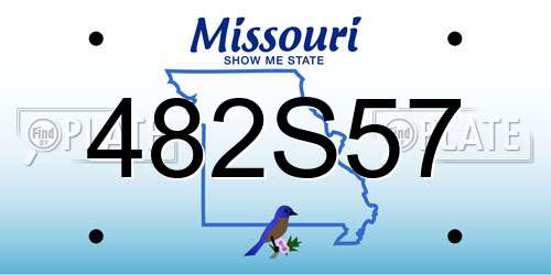 482S57 Missouri License Plate