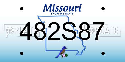 482S87 Missouri License Plate