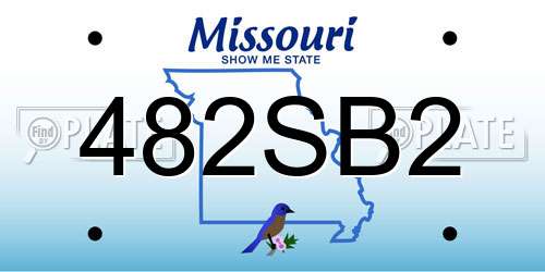 482SB2 Missouri License Plate