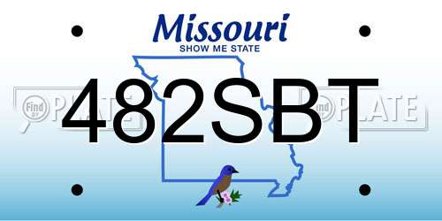 482SBT Missouri License Plate