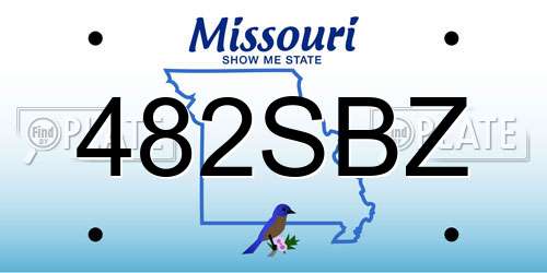 482SBZ Missouri License Plate