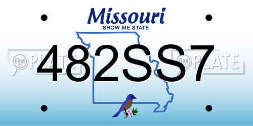 482SS7 Missouri License Plate