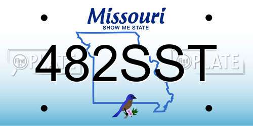 482SST Missouri License Plate