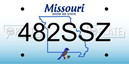 482SSZ Missouri License Plate