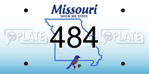 484 Missouri License Plate
