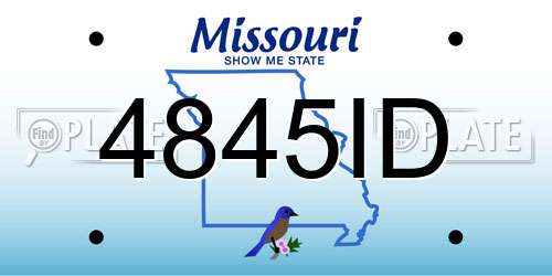 4845ID Missouri License Plate