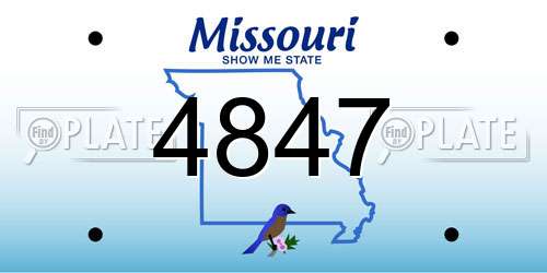 4847 Missouri License Plate