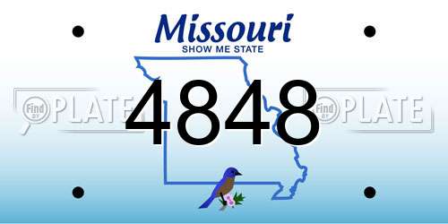 4848 Missouri License Plate