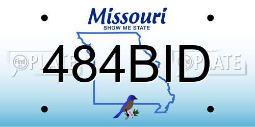 484BID Missouri License Plate