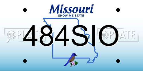 484SIO Missouri License Plate