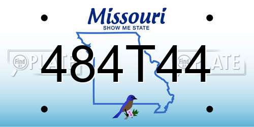 484T44 Missouri License Plate