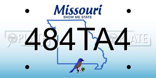 484TA4 Missouri License Plate