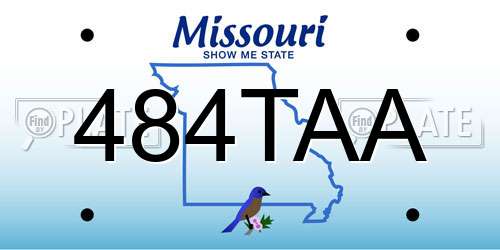 484TAA Missouri License Plate