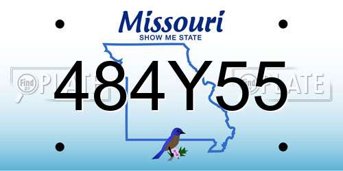 484Y55 Missouri License Plate