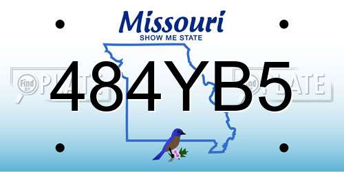 484YB5 Missouri License Plate