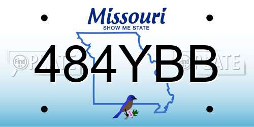 484YBB Missouri License Plate