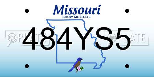 484YS5 Missouri License Plate