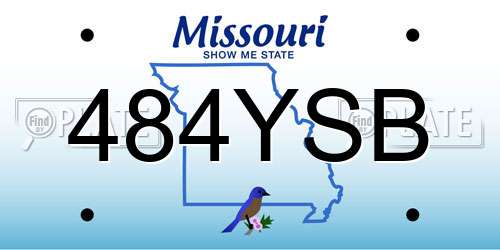 484YSB Missouri License Plate