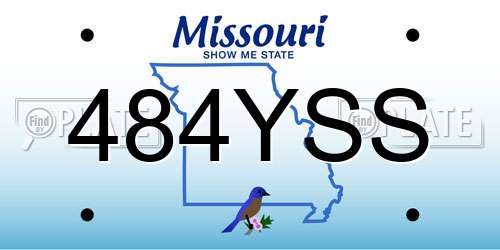 484YSS Missouri License Plate