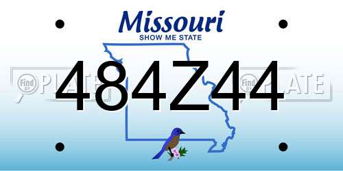 484Z44 Missouri License Plate