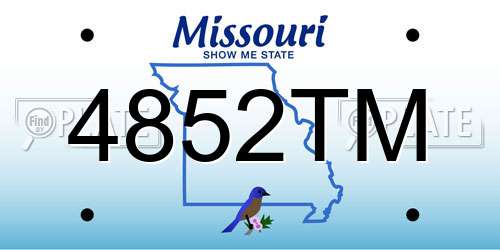 4852TM Missouri License Plate