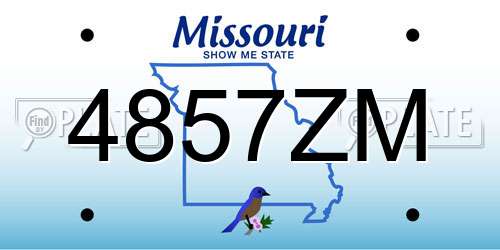 4857ZM Missouri License Plate