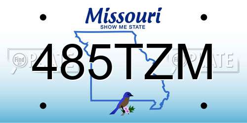 485TZM Missouri License Plate
