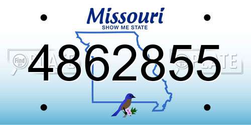 4862855 Missouri License Plate