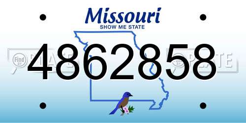 4862858 Missouri License Plate